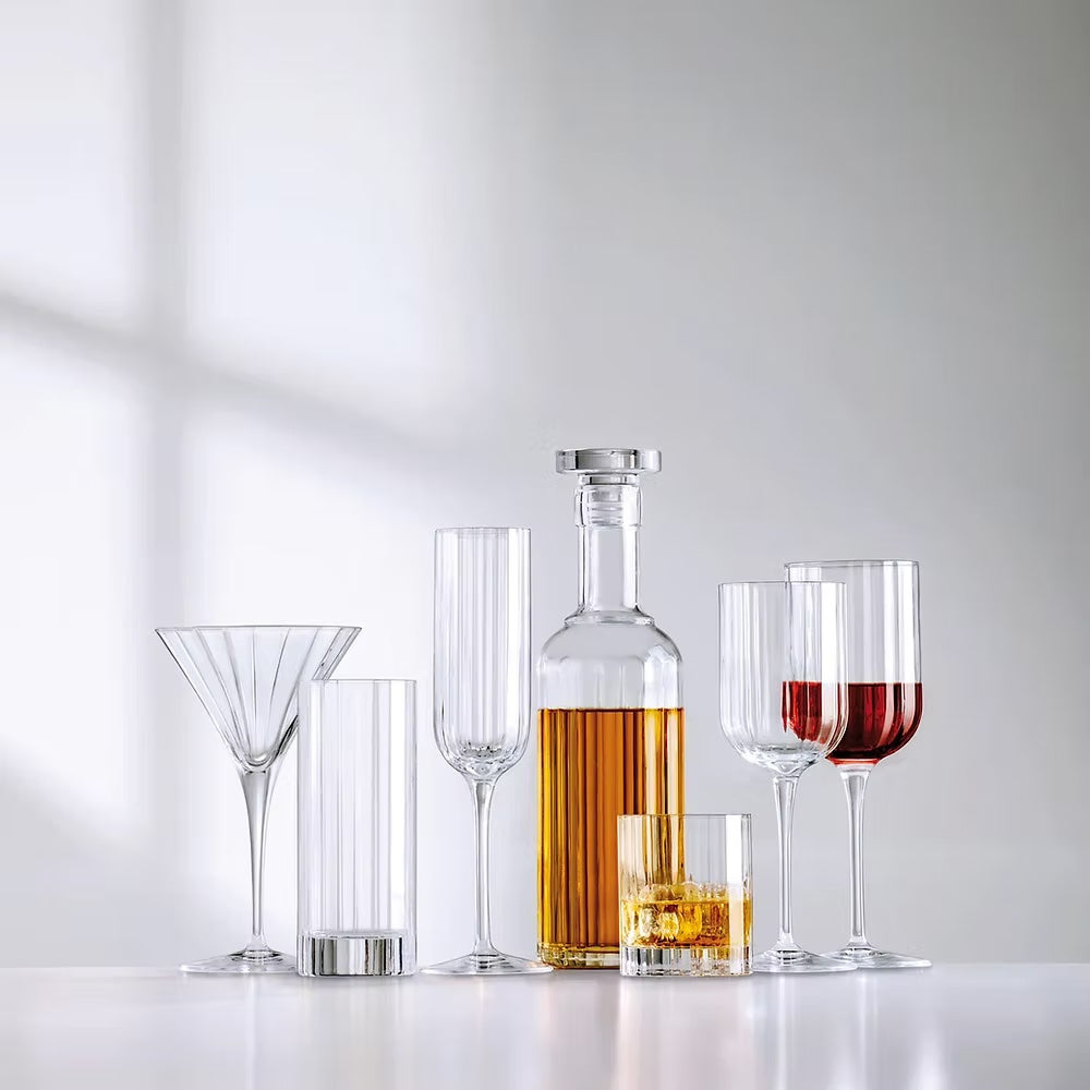 Bach flute sparkling wine glasses set with elegant, etched design.