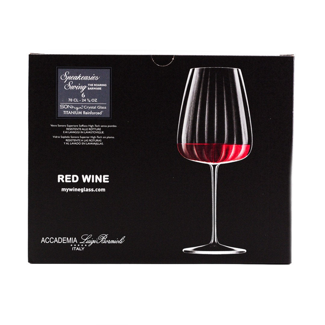 Luigi Bormioli Optica crystal glass set for red wine.