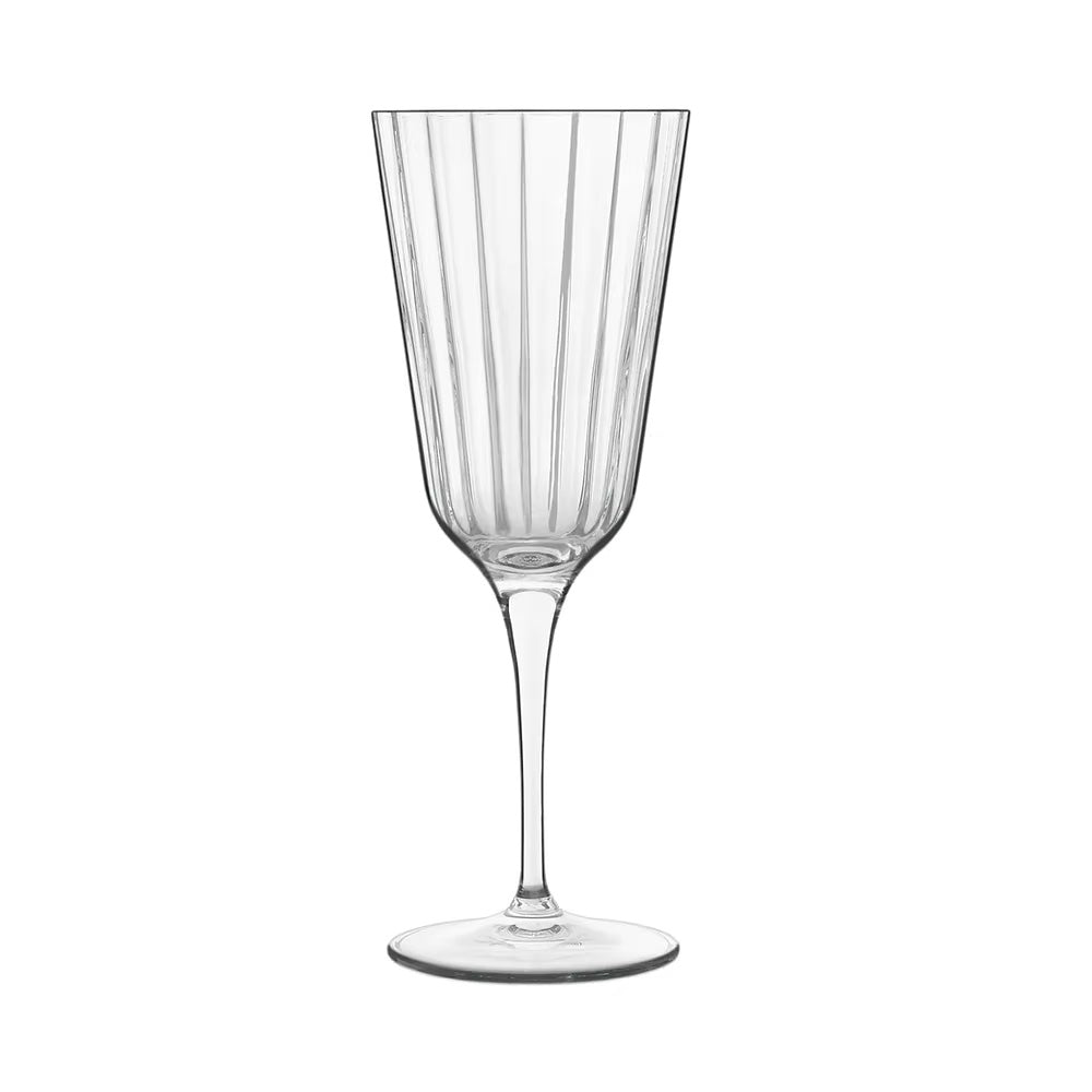 Vintage cocktail glass with a ridged design.