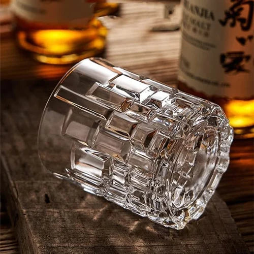 Textured crystal whiskey glass from the glass set.