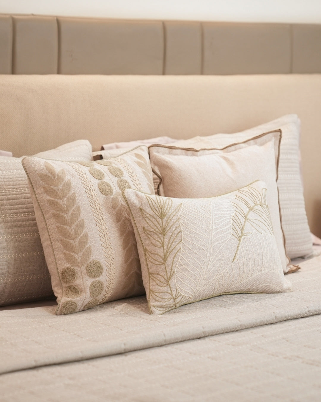 Casa Palm Springs Embroidered Grey Cushion Cover (Size : 16"X16") - Elysian Home Decor