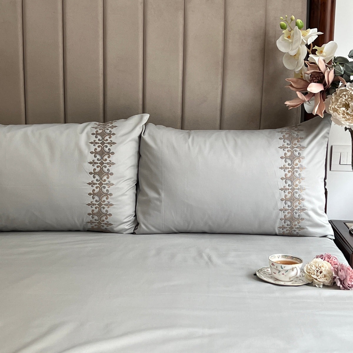 600TC Cotton Crown Platinum Beyond Bedsheet Set - Elysian Home Decor