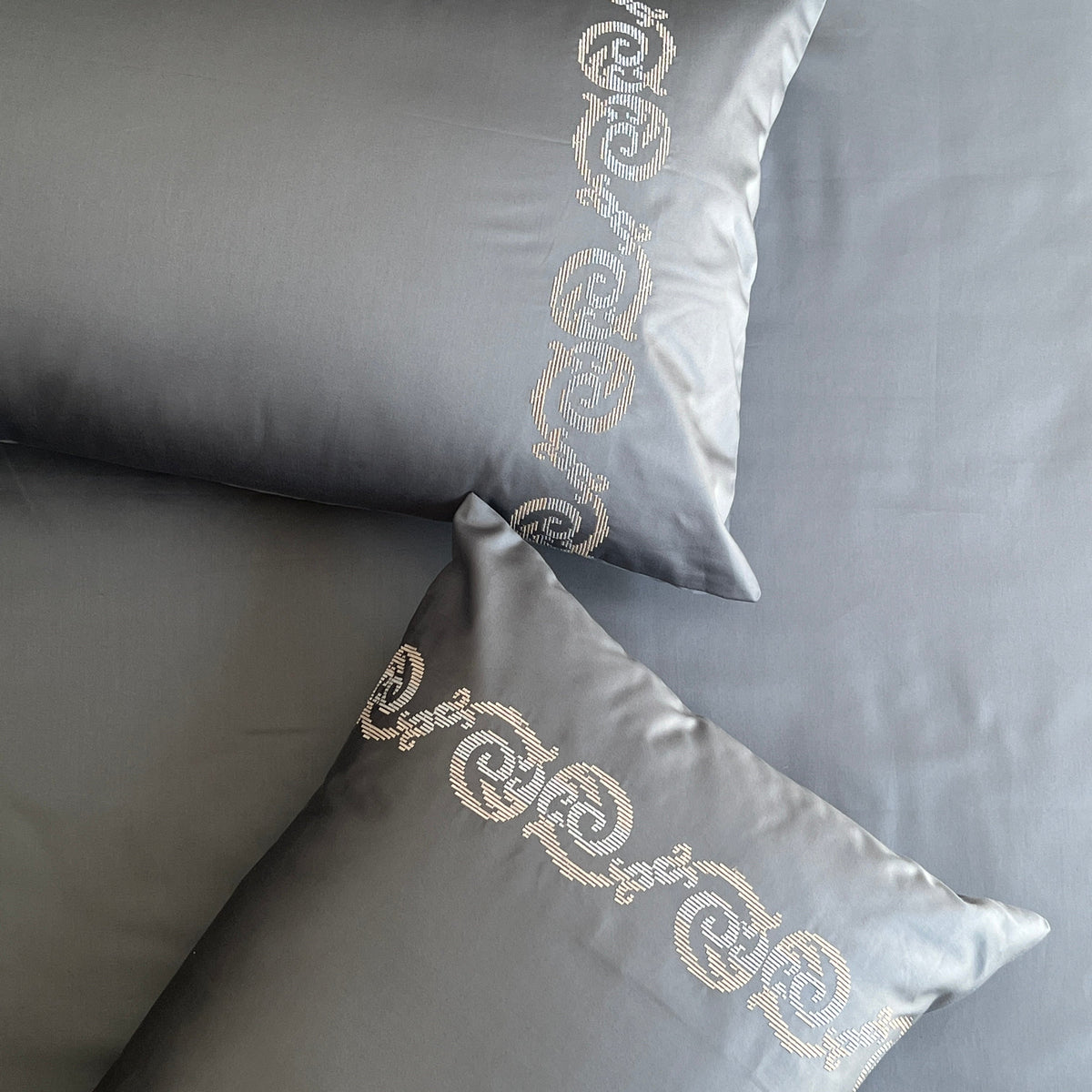 Titanium grey Diana bedsheet set full product view