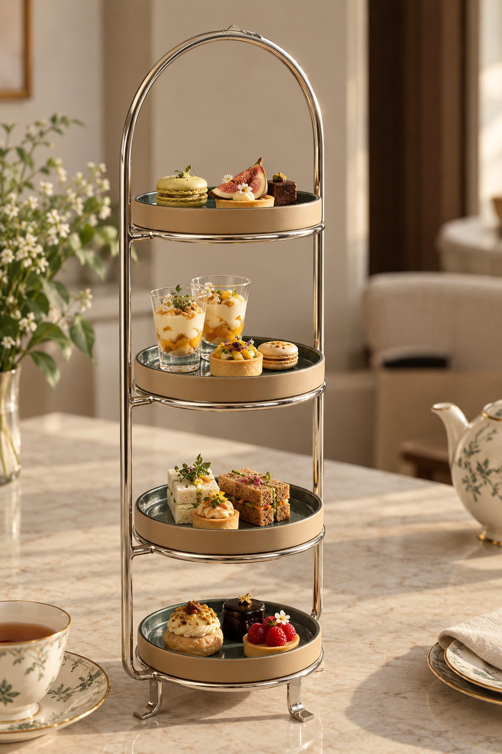 Regalia Four-Tier Steel Plate Stand