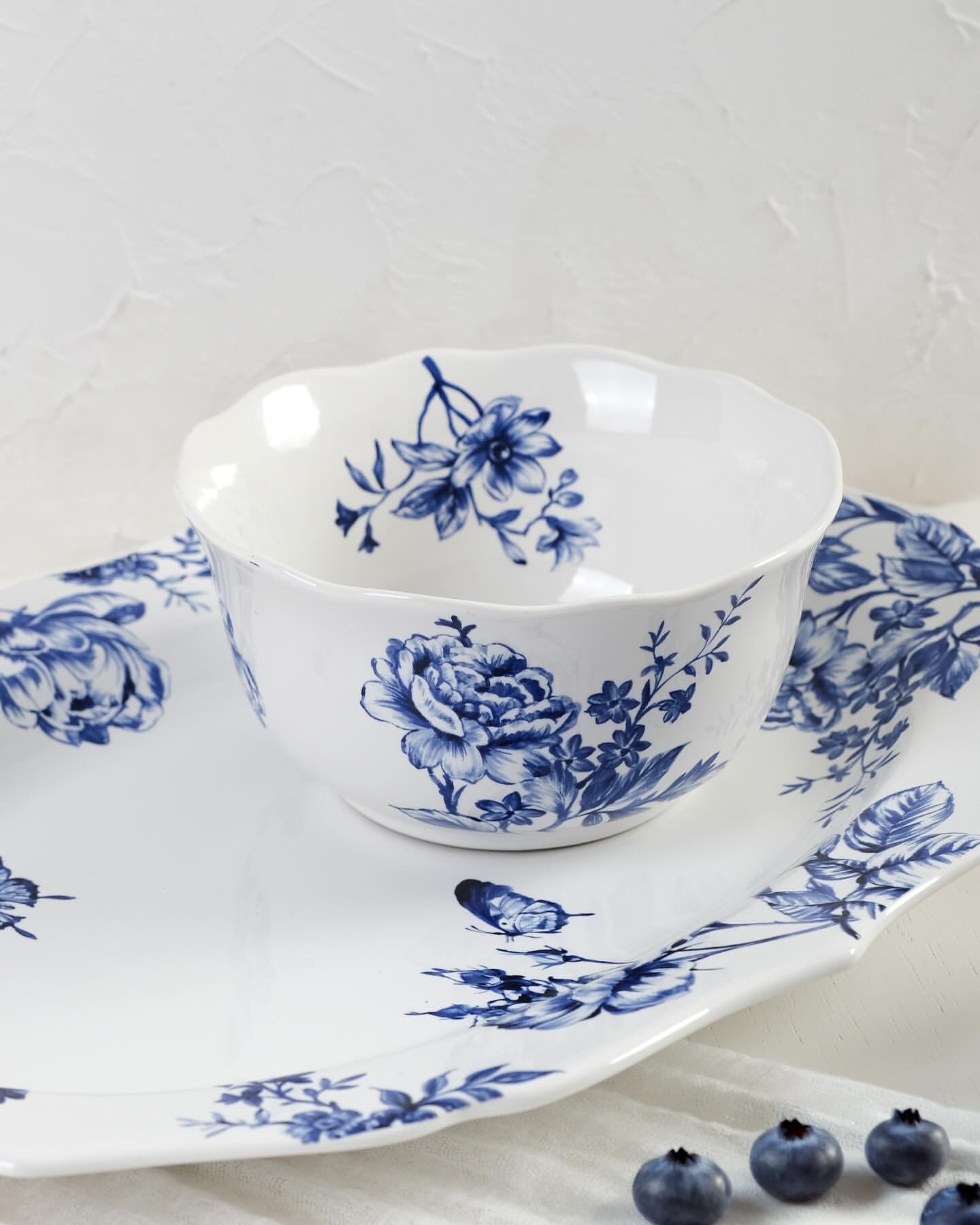 Blue Bloom Cereal Bowl (Set of 2 – 16 cm, 600 ml)