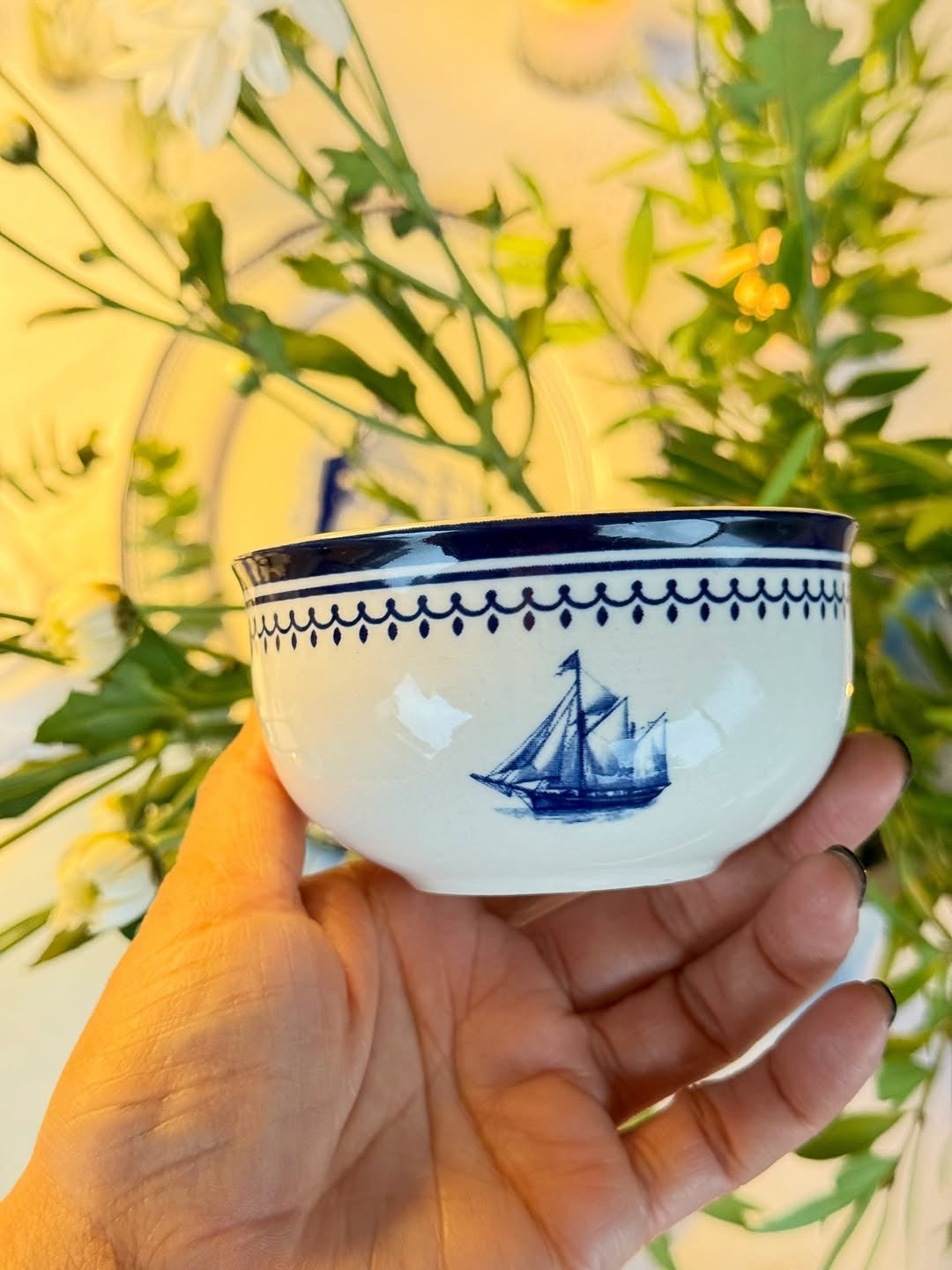 Clipper Ship Blue Round Bowl – 280 ml / 3.8"