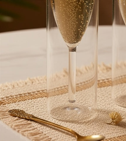 Double Walled Flute Glass Set of Two - Elegant Champagne Flutes