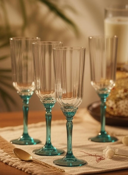 Lucent Blue Champagne Flute – Set of 6