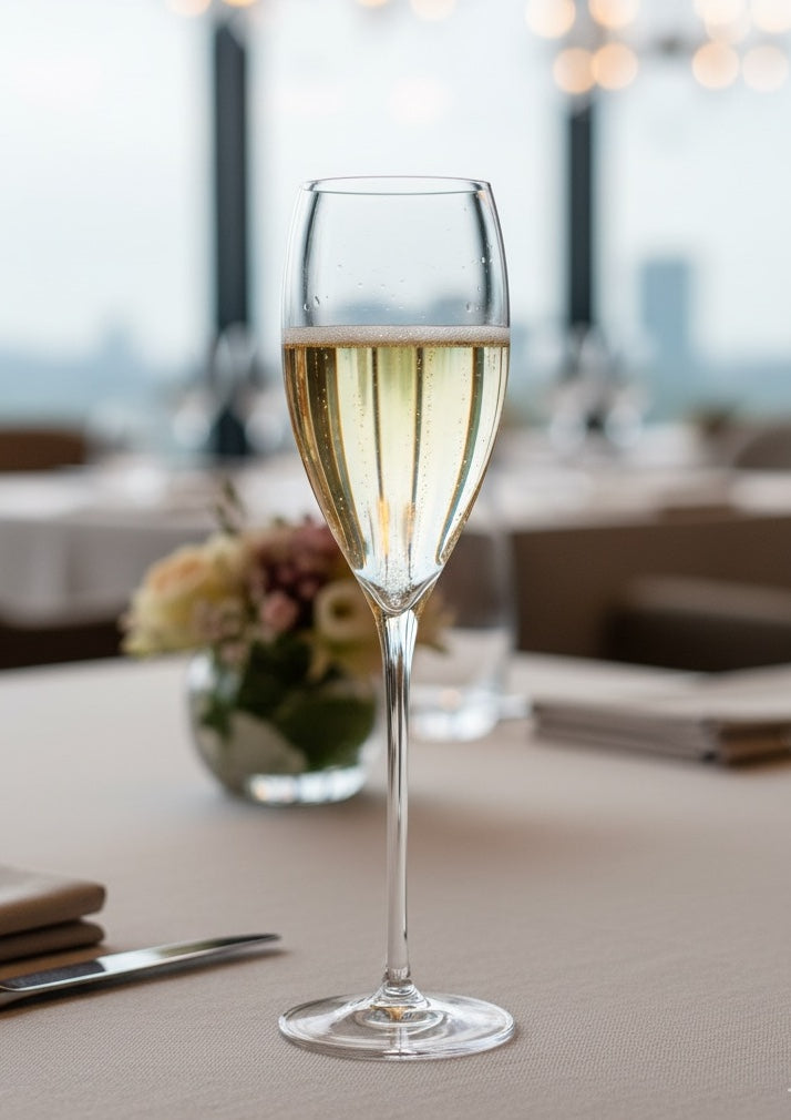 Magnifico Flute Glass, Set of 6 | Elegant Champagne Glasses Glassware Set