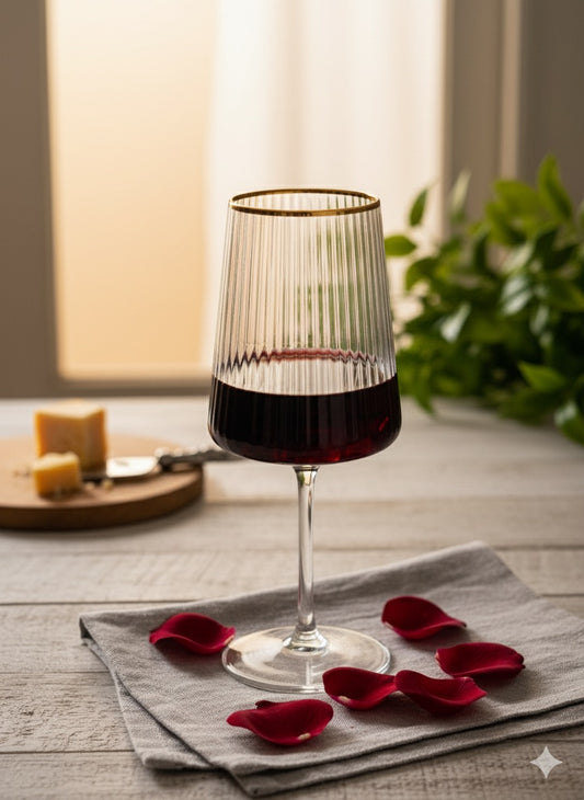 Fitzgerald Gold Rim Red Wine Glass Set of Six