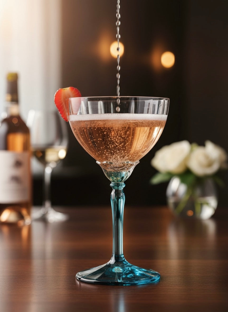 Lucent Blue Champagne Glass- Set of Four