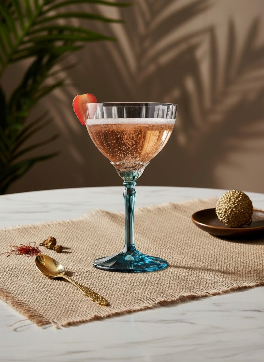 Lucent Blue Champagne Glass- Set of Four