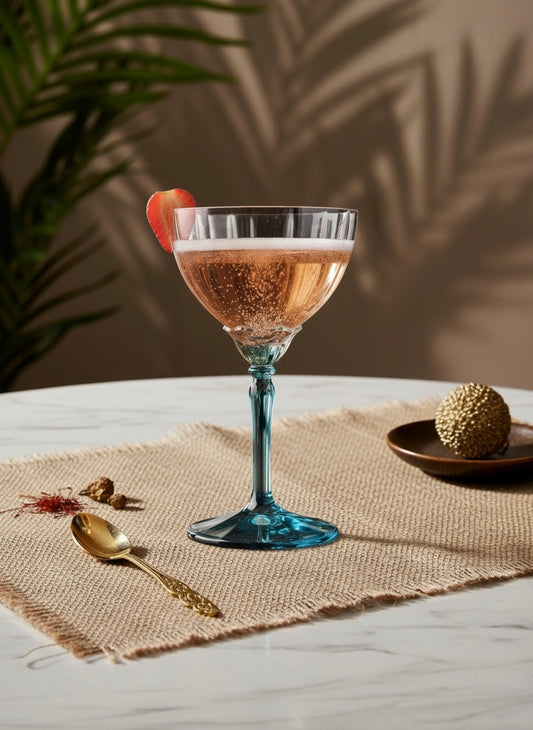 Lucent Blue Champagne Glass- Set of Four