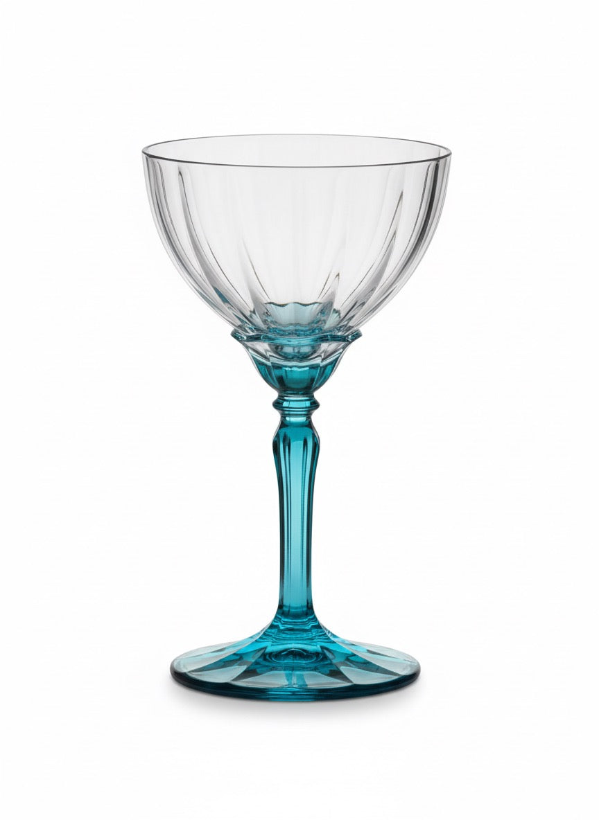 Lucent Blue Champagne Glass- Set of Four
