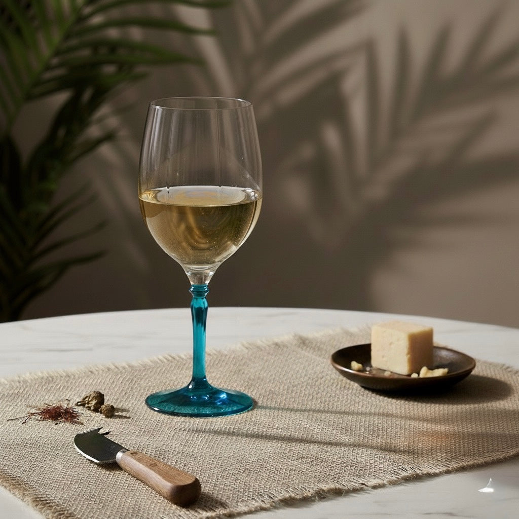 Lucent Blue White Wine Glass- Set of Four