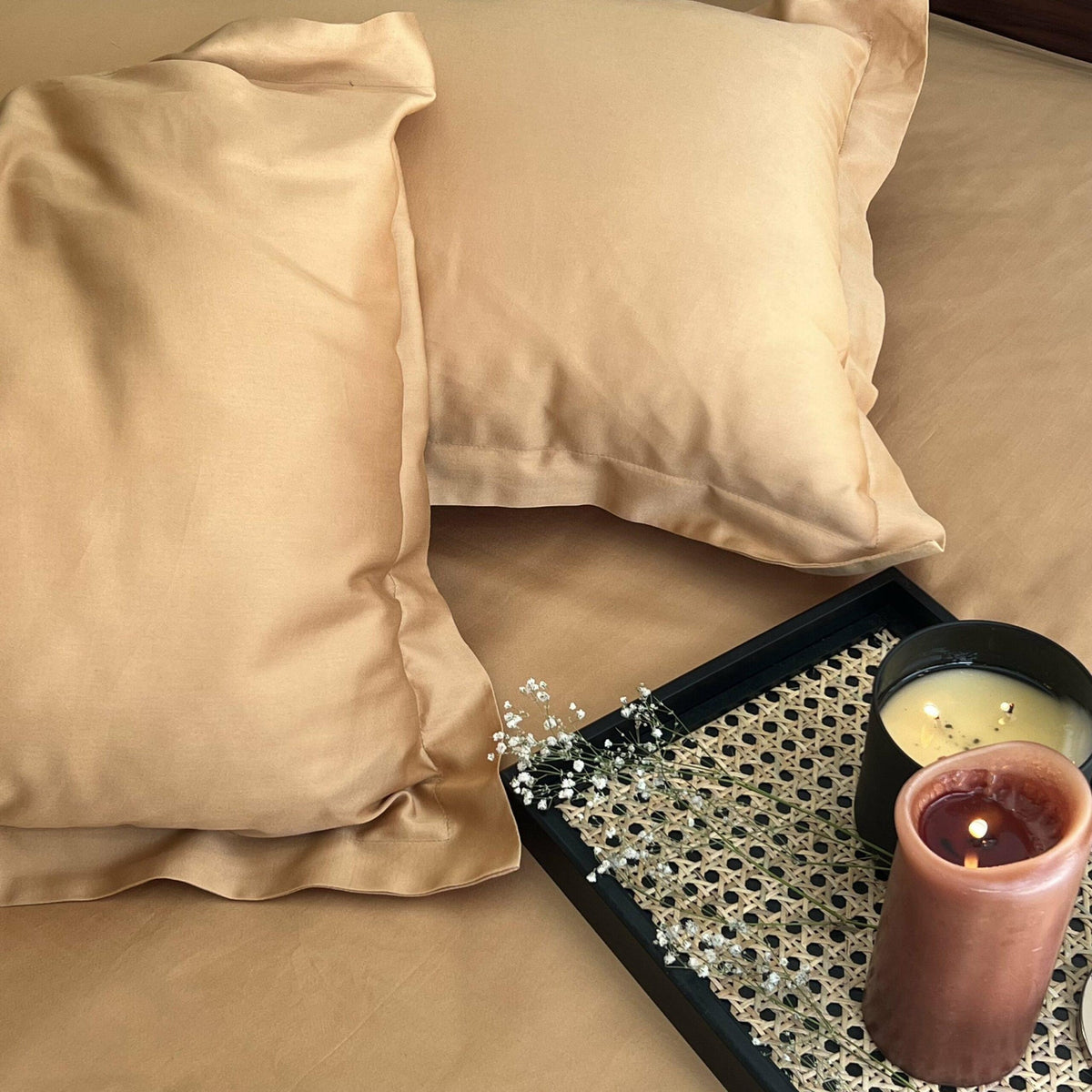 Luxe Honey Mustard Bedsheet - Elysian Home Decor