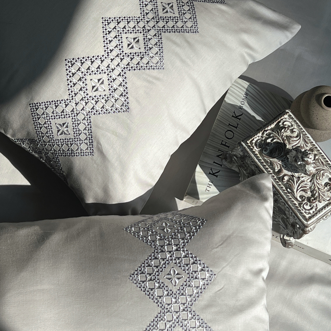Iris Pearl Grey Dreams Bedsheet - Elysian Home Decor