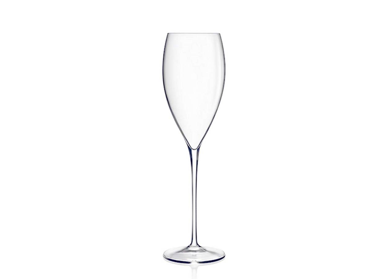 Elegant tulip shape Regency champagne glass with slender stem.