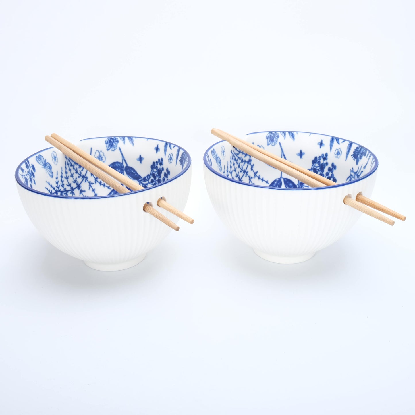 Sakura Indigo Ramen Bowl Set with Chopsticks (Set of 2)