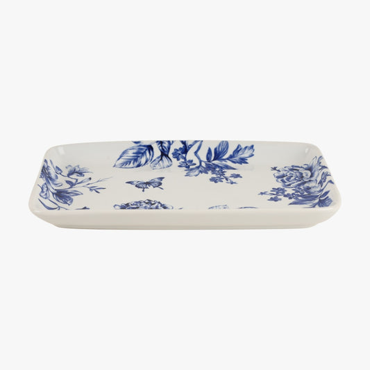 Blue Bloom Rectangular Platter (Set of 2 – 21x13 cm)