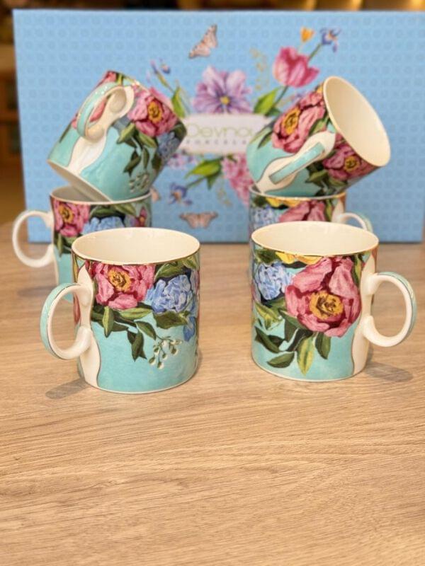 Bloomscape Teal Mugs
