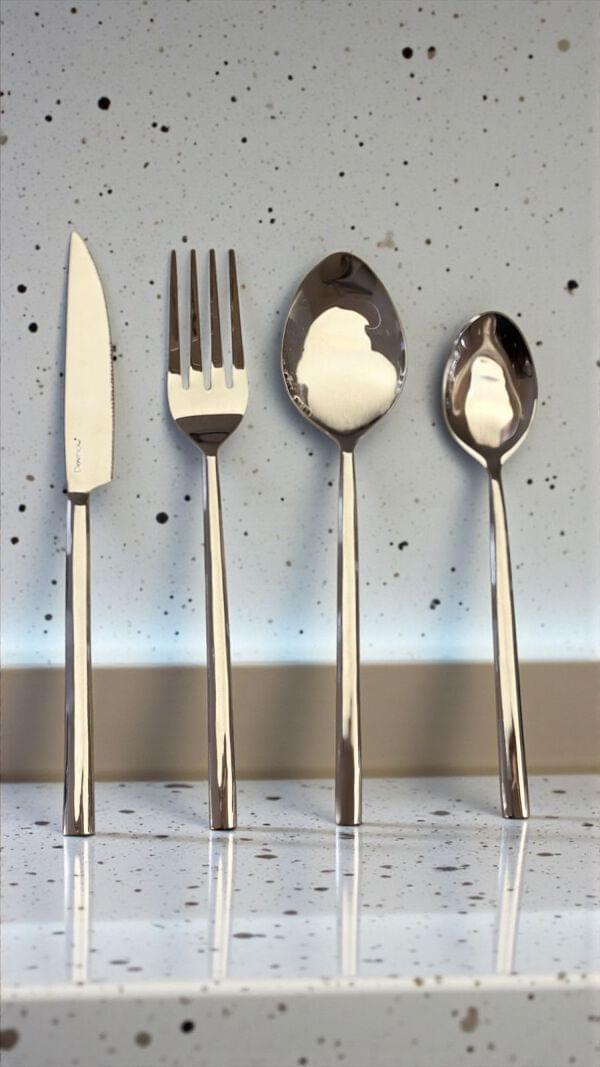 Linea Polished Steel Cutlery Set of 24