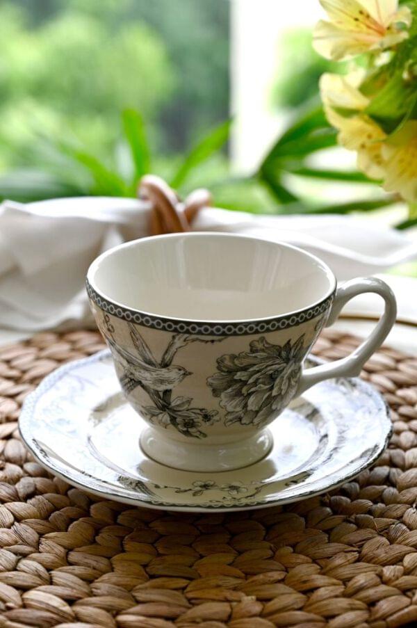Adelaide Antique White Cup & Saucer Set