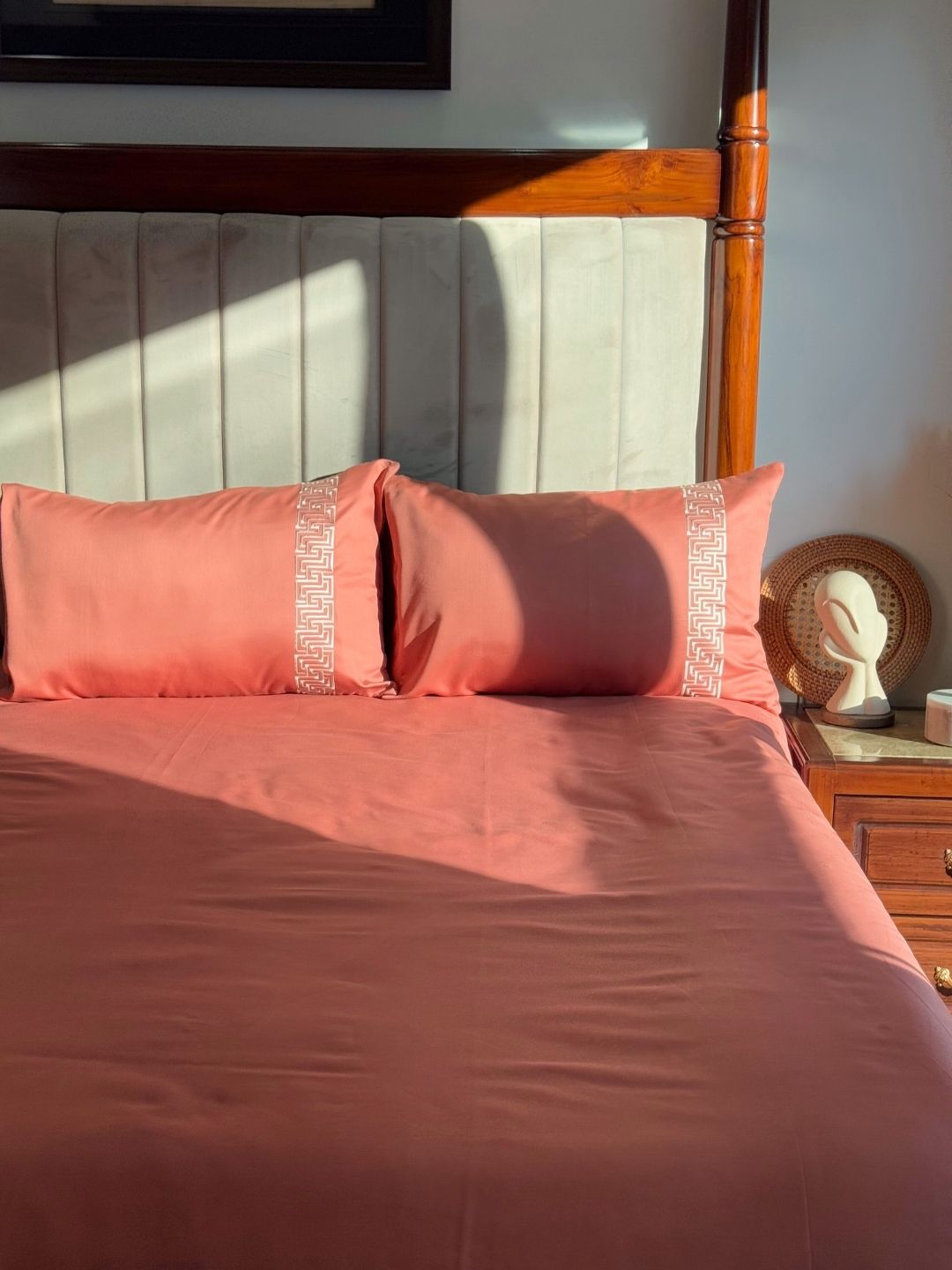 1000TC Cotton Rich Ariana Terracotta Syona Bedsheet Set - Elysian Home Decor