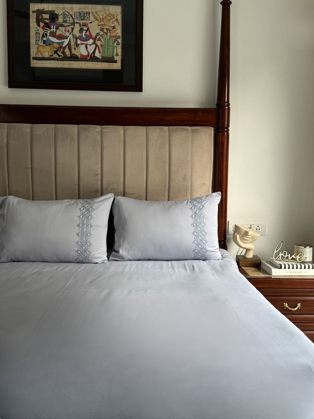 Cora Smoke Blue Dreams Bedsheet Set - Elysian Home Decor