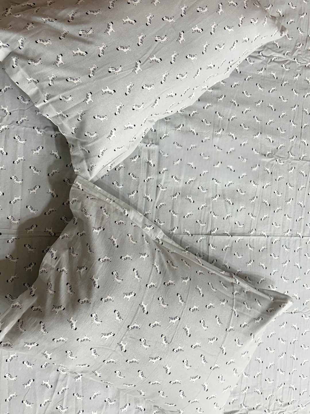 Zebra Trails Grey Printed Cotton Kids Bedsheet Set