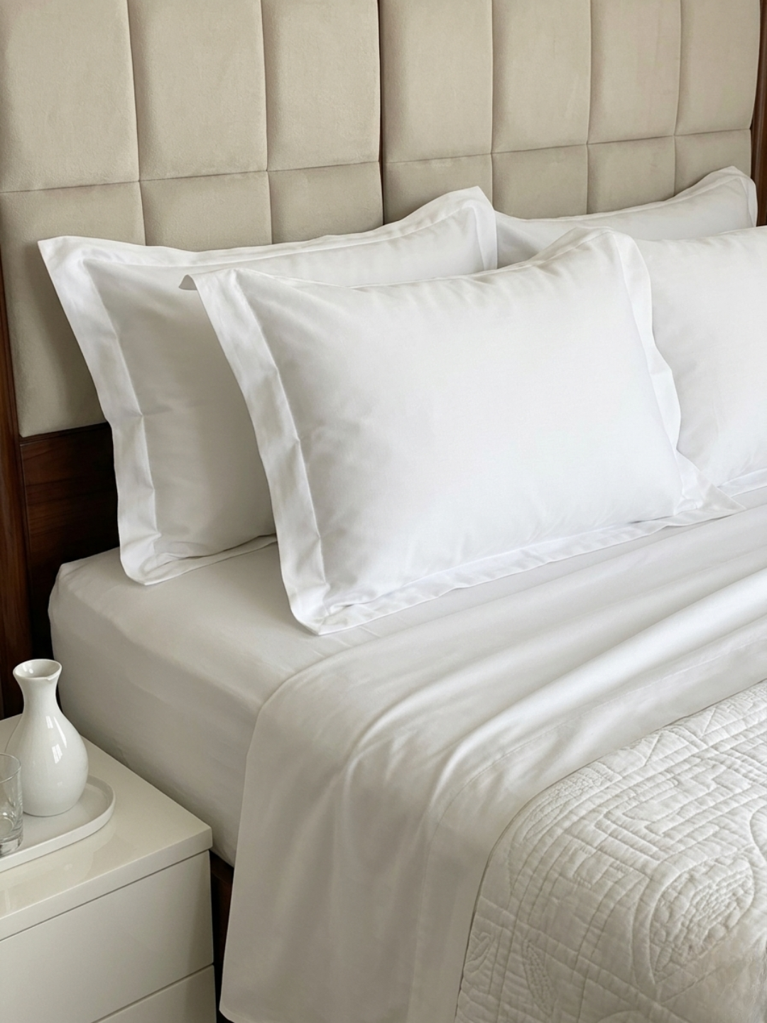 Luxe White Bedsheet - Elysian Home Decor