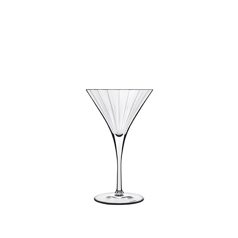 Bach martini glass with ribbed design for elegant cocktails.
