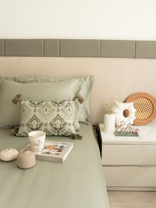 Perth Sage Green Treasure Bedsheet Set - Elysian Home Decor