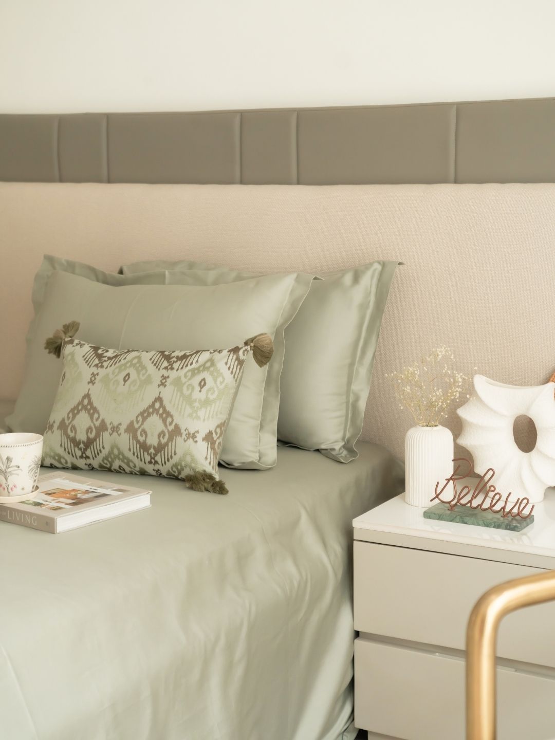 Perth Sage Green Treasure Bedsheet Set - Elysian Home Decor
