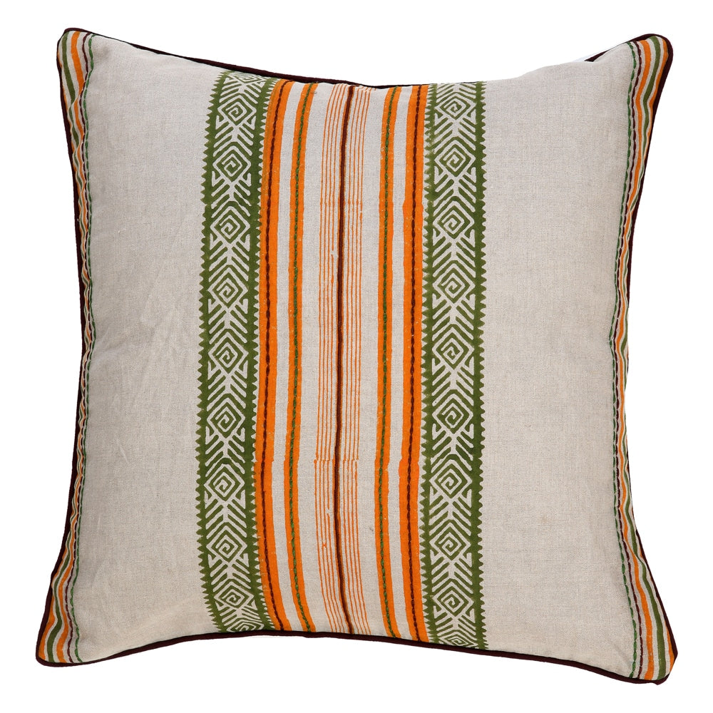 Embroidered Sofa, Car, Office Cushion Cover Ivory Color 1 Piece (16" X 16") - Elysian Home Decor