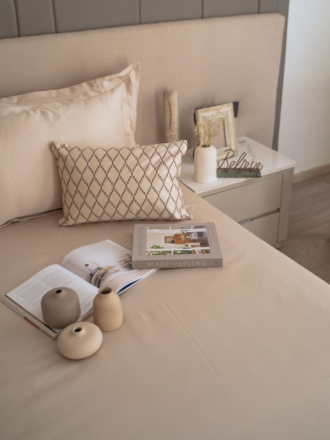 Solasta Oats Beige Treasure Bedsheet Set - Elysian Home Decor