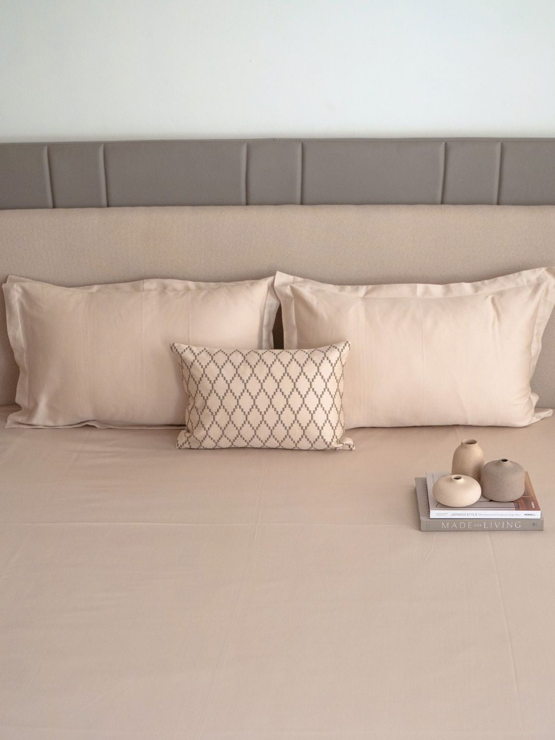 Solasta Oats Beige Treasure Bedsheet Set - Elysian Home Decor