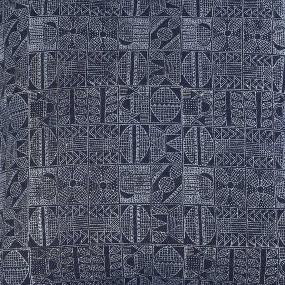 Designer Hand Block Printed Cushion Cases Indiana Denim Cushion Cover Pillow Case 16" X 16" - Elysian Home Decor