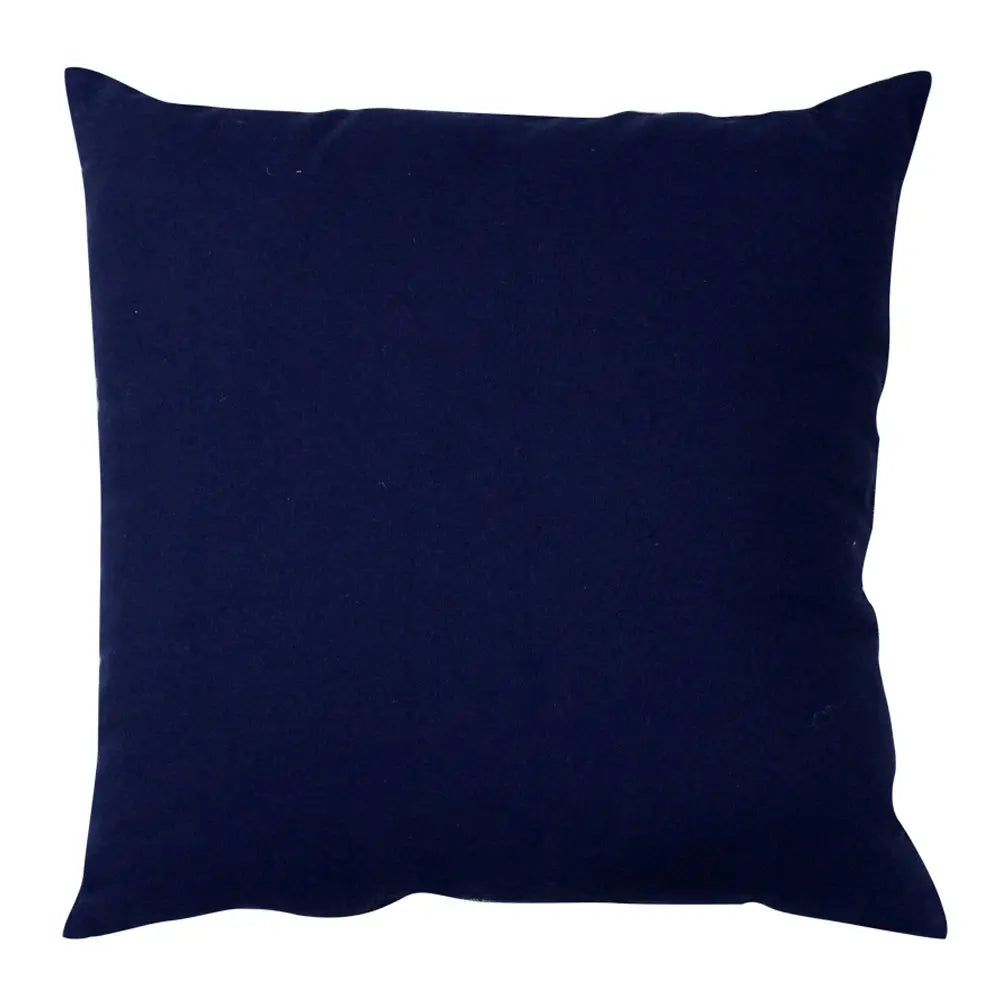 Designer Hand Block Printed Cushion Cases Indiana Denim Cushion Cover Pillow Case 16" X 16" - Elysian Home Decor