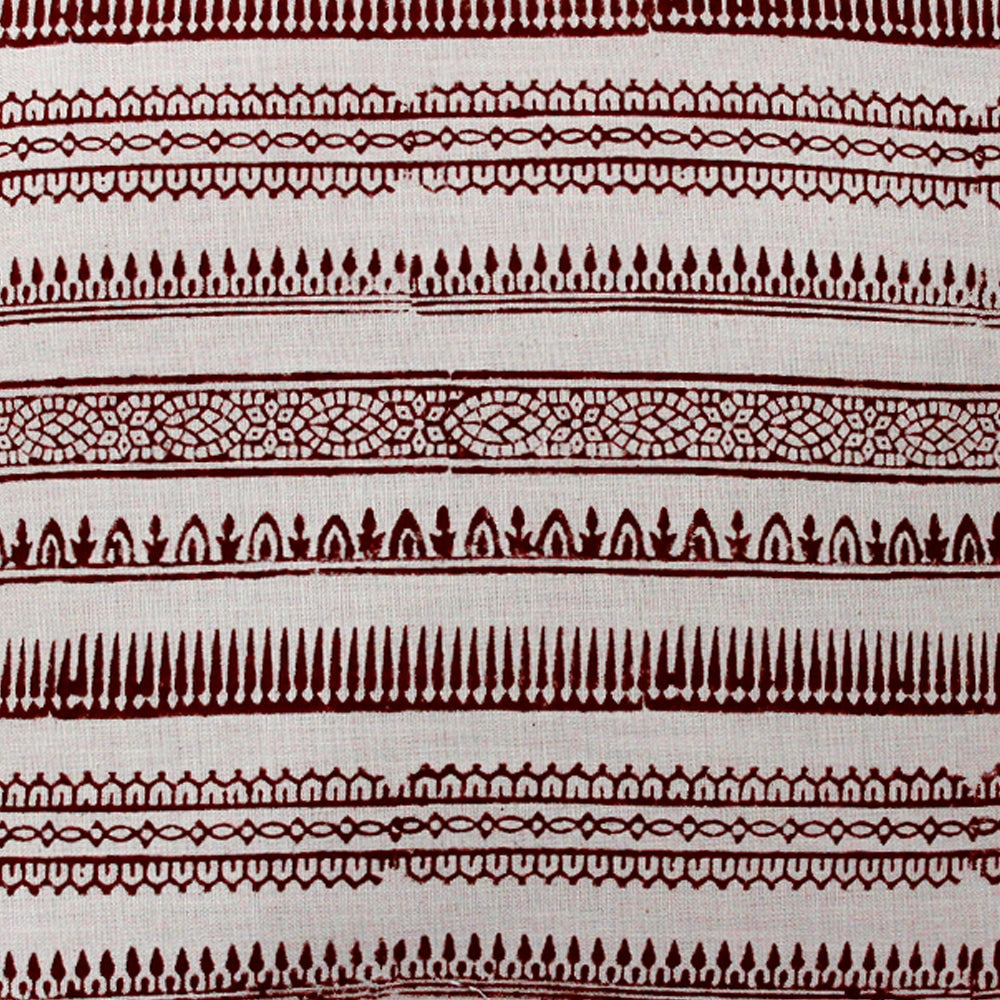 Hand Block Print Cotton Cushion Cover For Home & Garden Ivory Color (16" X 16") - Elysian Home Decor