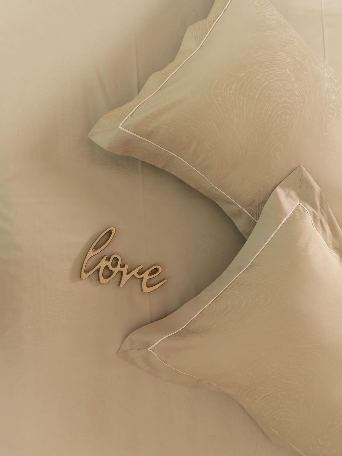 Golden Sand Premium Tencel Jacquard Bedsheet Set with Lace - Elysian Home Decor