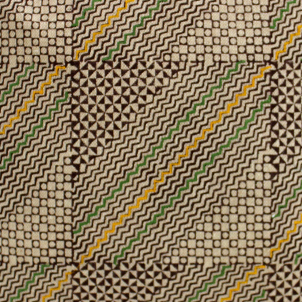 Block Printed and Embroidered Cotton Cushion Cover Gold Color 1 Piece (16" X 16") - Elysian Home Decor