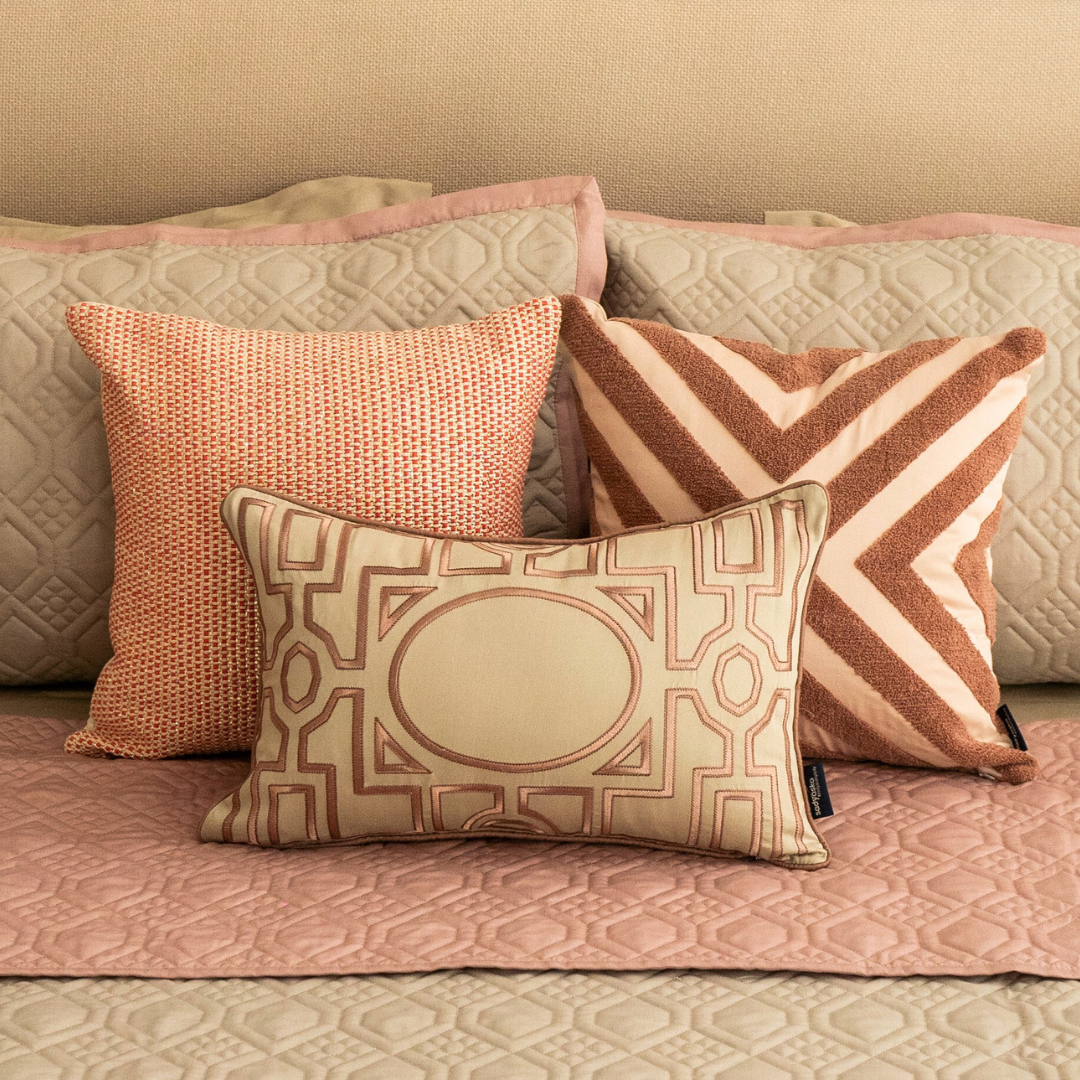 Asmara Beige Cotton Embroidered Cushion Cover (Size : 12"X18") - Elysian Home Decor