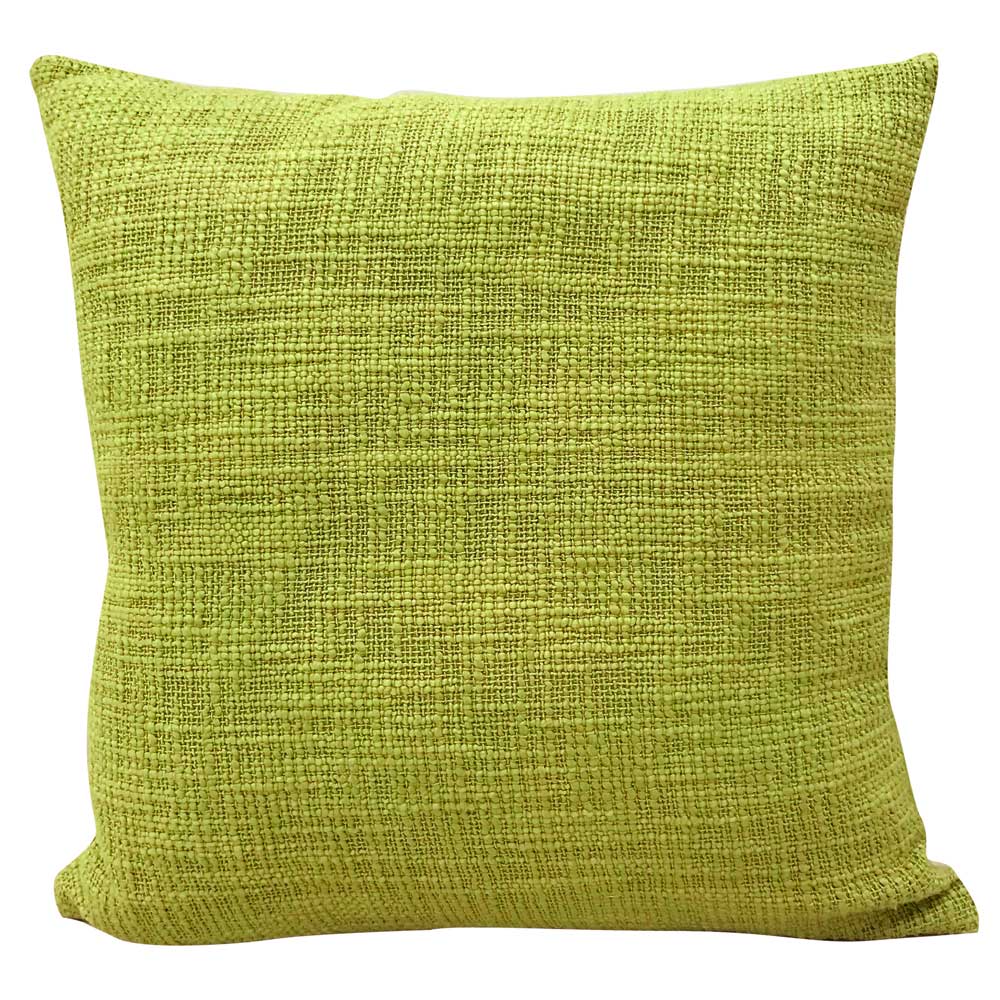 Hand Woven Cushion Covers Green Color (16" X 16") - Elysian Home Decor
