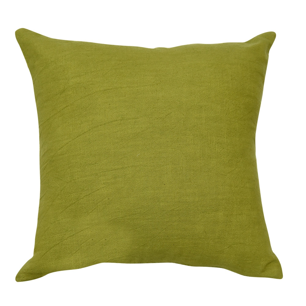 Hand Woven Cushion Covers Green Color (16" X 16") - Elysian Home Decor