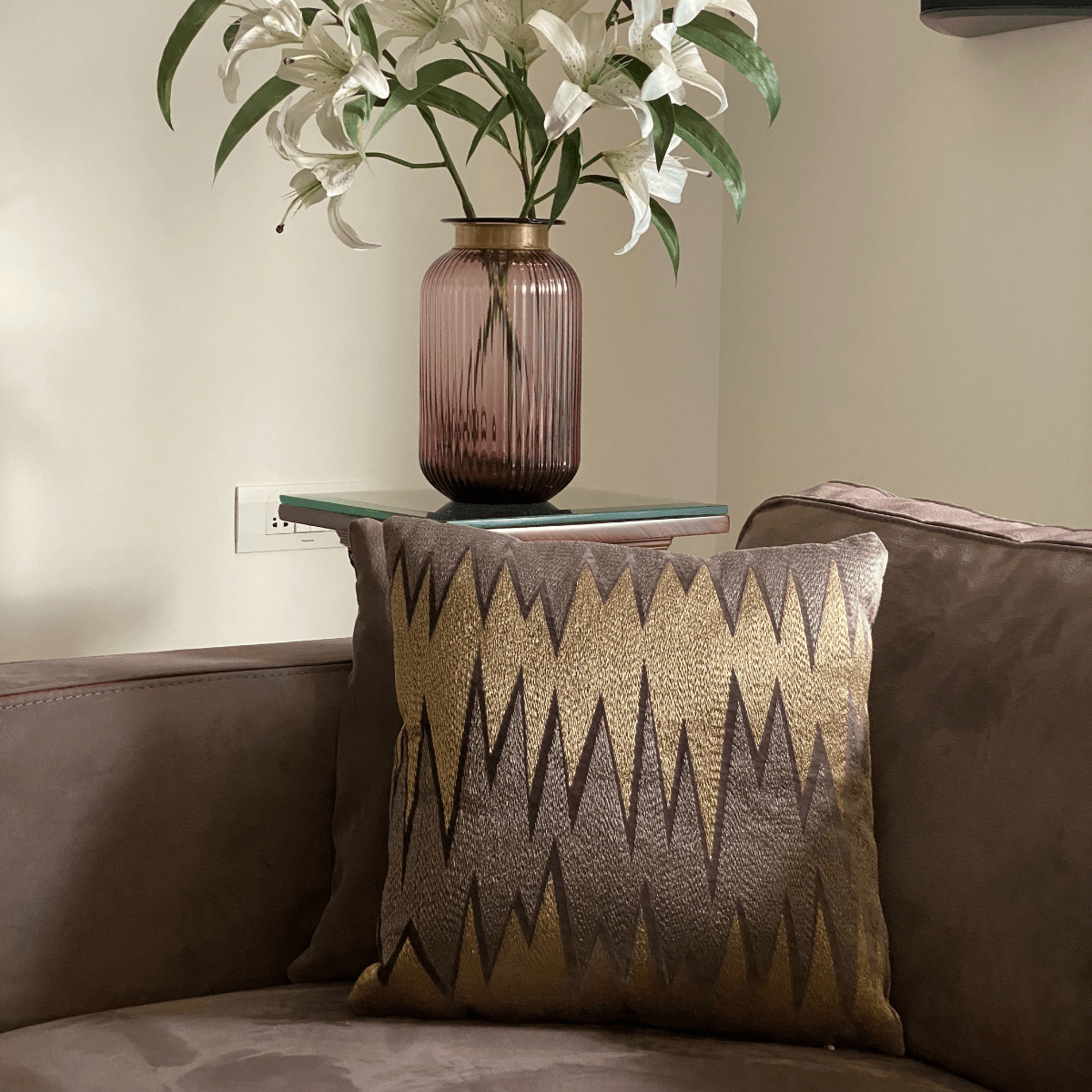 Decorative Ditsy Mousse Velvet Cushion Cover 16x16 - Elysian Home Decor
