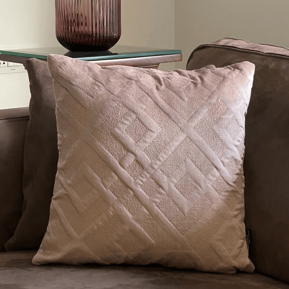 Decorative Resplendent Onion Pink Velvet Cushion Cover 16x16 - Elysian Home Decor