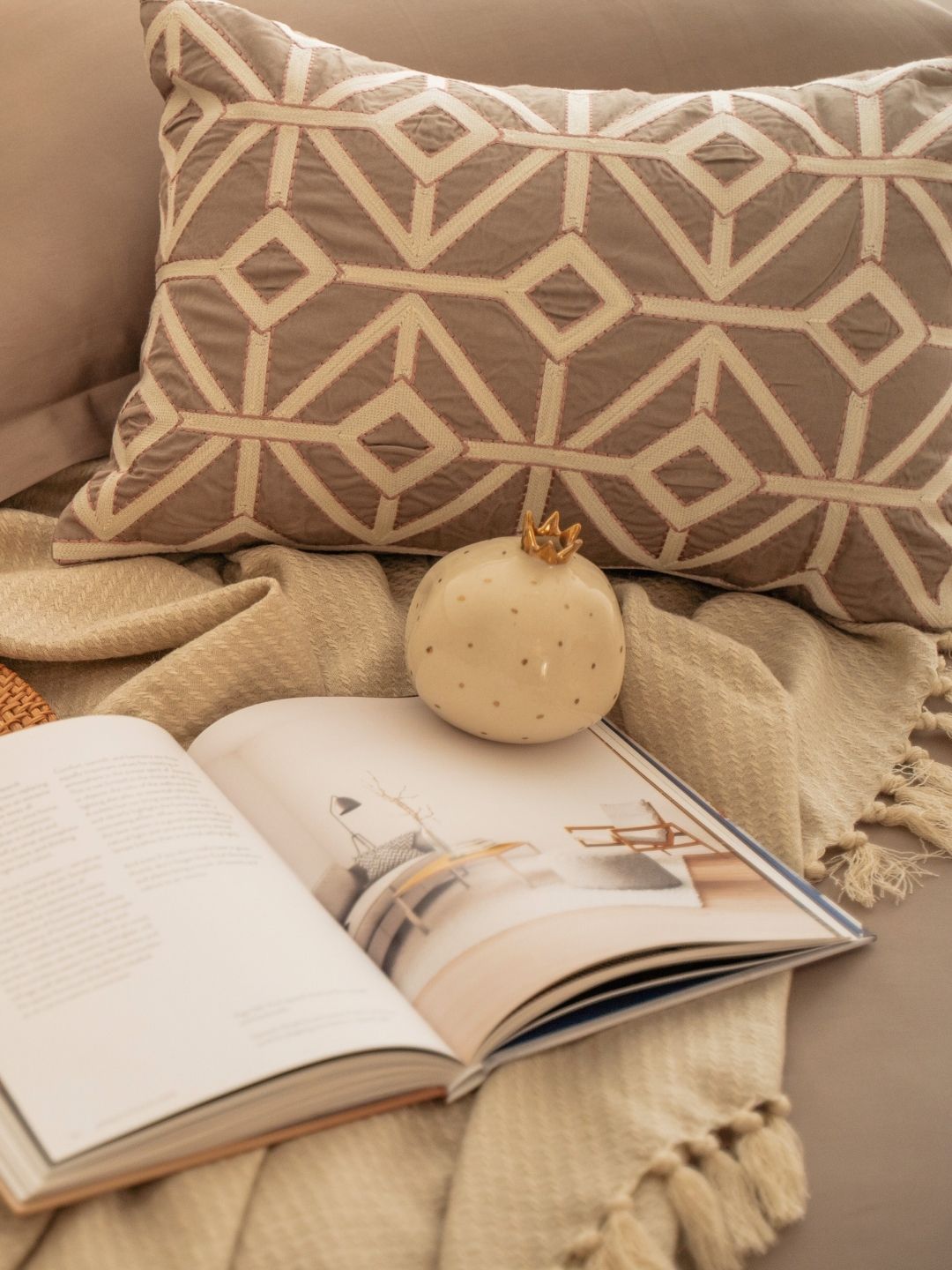 Azure mocha bedsheet folded showing fabric detail