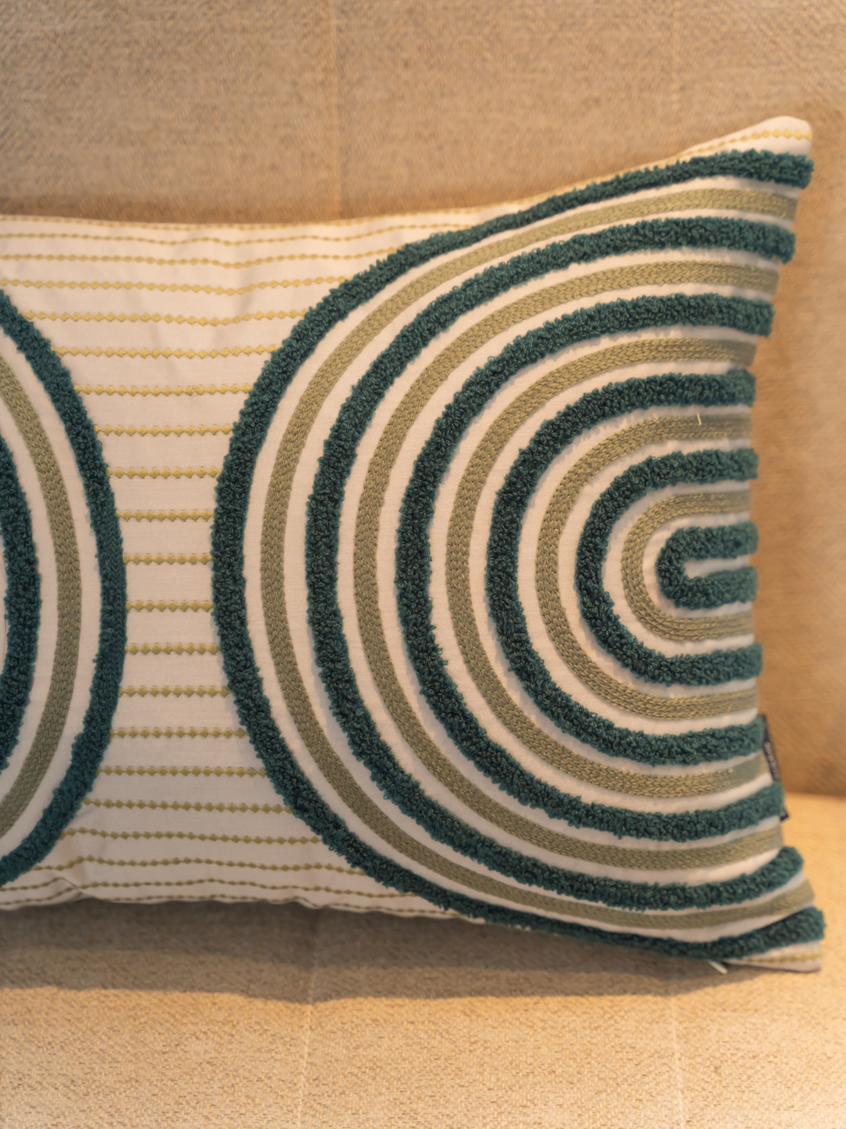 Muse Pearl Grey Cotton Embroidered Cushion Cover 12" X 18" - Elysian Home Decor