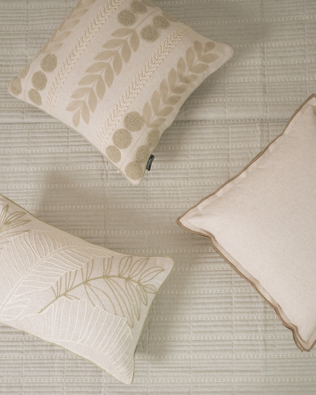 Casa Palm Springs Embroidered Grey Cushion Cover (Size : 16"X16") - Elysian Home Decor